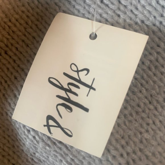 NWT STYLE & CO LIGHT GRAY HEATHER PUFFY SLEEVE SWEATER XL - Picture 7 of 8